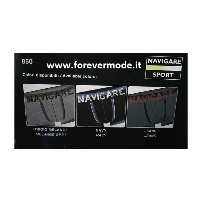 3 Boxer uomo Navigare in cotone elasticizzato con logo e bande