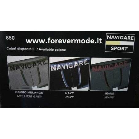 3 Boxer uomo Navigare in cotone elasticizzato con logo e bande