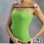 Top sottogiacca donna FDB a spalla stretta, cotone elasticizzato