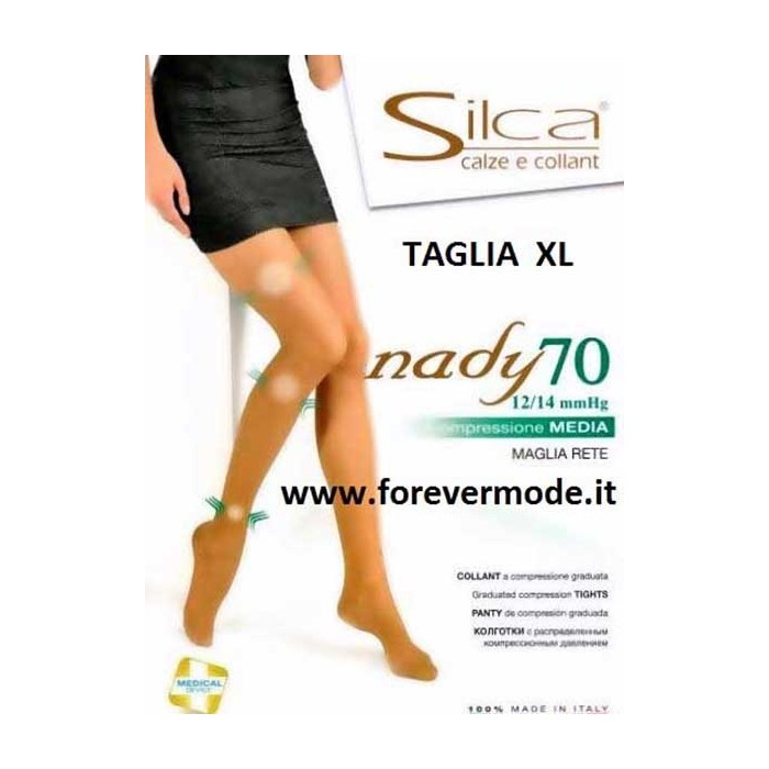 10 Collant donna Silca Nady70 XL Compressione media mmHG 12/14