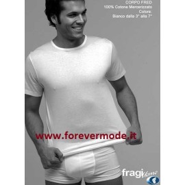 3 T-Shirt uomo Fragi manica corta con girocollo basso in cotone mercerizzato