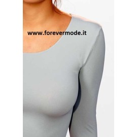 Maglia donna C&C manica lunga a girocollo in microfibra 2