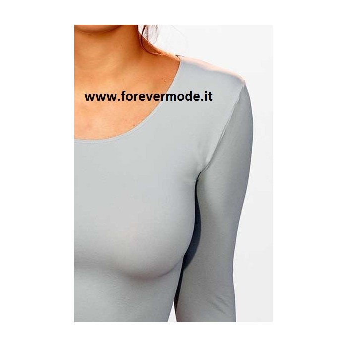 Maglia donna C&C manica lunga a girocollo in microfibra