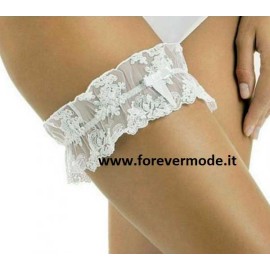 Giarrettiera donna SieLei in pizzo e micro tulle ricamato