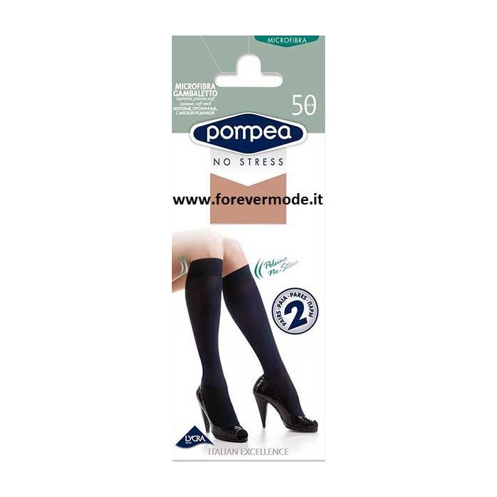 2 Gambaletti donna Pompea microfibra 50 coprente, polsino soft
