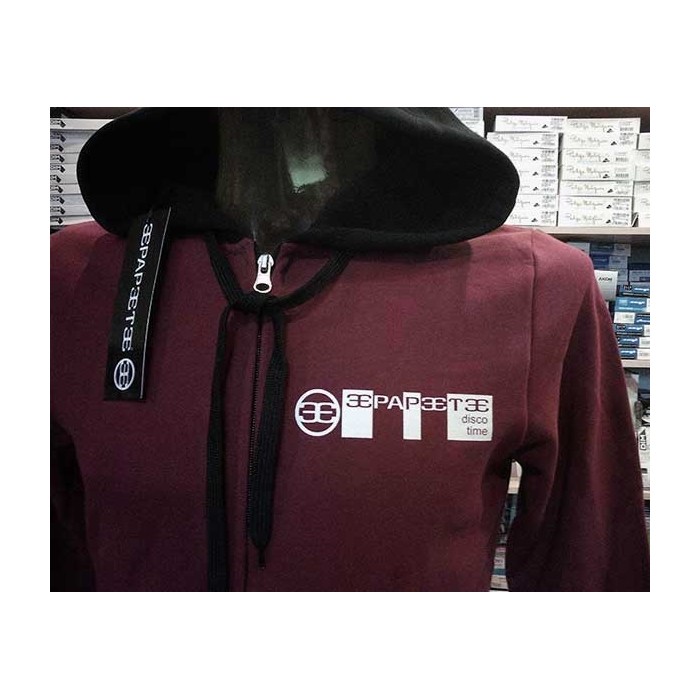 Felpa uomo Papeete con stampa logo frontale, tasche e cappuccio