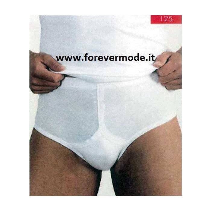 6 Slip uomo Intissimopiu alti e lisci in cotone elasticizzato con apertura