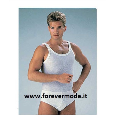 3 Canottiere uomo Henri a spalla stretta in puro cotone a costine 3 Canottiere uomo Henri a spalla stretta in puro cotone a costine