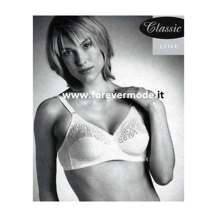 Reggiseno donna Gios in puro cotone makò con pizzo macramè