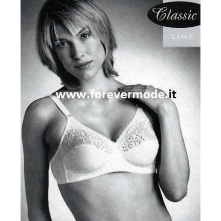 Reggiseno donna Gios in puro cotone makò con pizzo macramè
