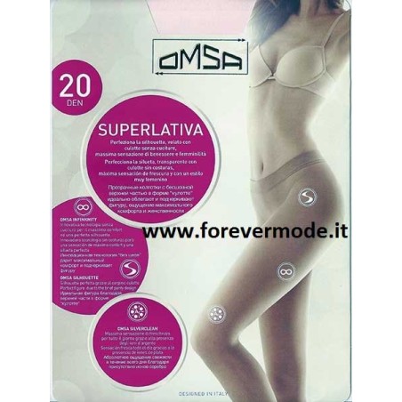 Collant donna Omsa Superlativa 20 con culotte senza cuciture