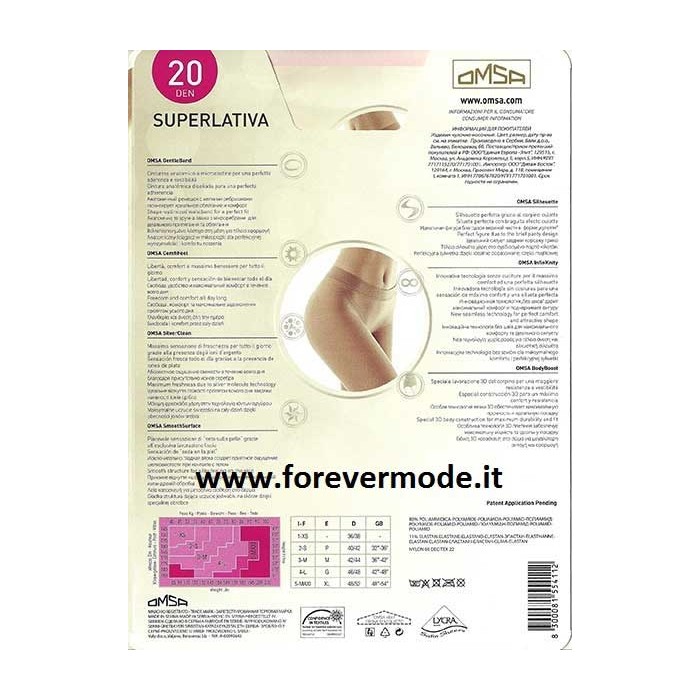 Collant donna Omsa Superlativa 20 con culotte senza cuciture