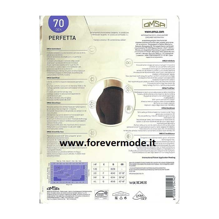 2 Collant donna Omsa Perfetta 70 coprente, microfibra tuttonudo