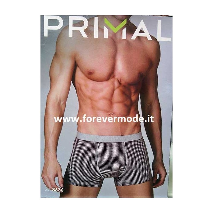3 Boxer uomo Primal in cotone fantasia con elastico loggato