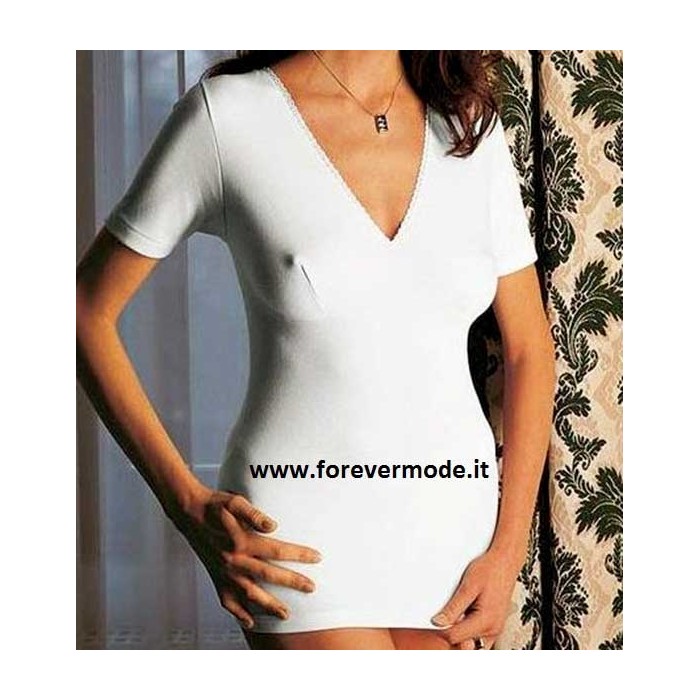 3 Maglia donna Filam a manica corta in cotone caldo con forma del seno