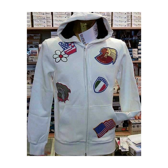 Felpa uomo Guru con stampe frontali, tasche e cappuccio