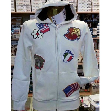 Felpa uomo Guru con stampe frontali, tasche e cappuccio