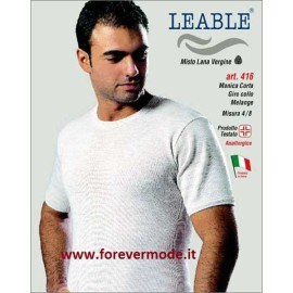 3 T-shirt uomo Leable manica corta a girocollo in caldo misto lana melange