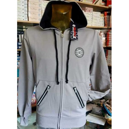 Felpa uomo Guru aperta zip, con logo ricamato,tasche e cappuccio