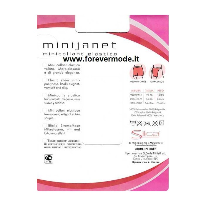 3 Collant donna Silca Mini janet 20 opaco con mutanda comfort