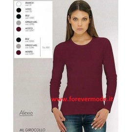 Maglia donna Emmebivi manica lunga a girocollo in caldo cotone