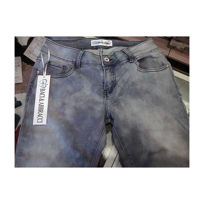 Jeans donna Baci & Abbracci elasticizzato ad effetto invecchiato