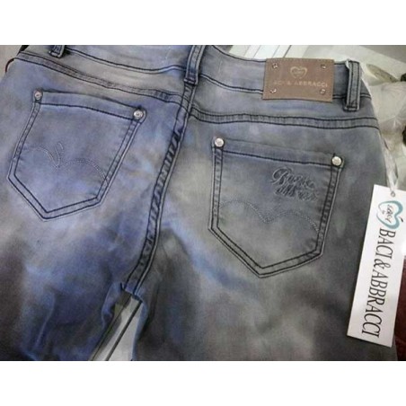 Jeans donna Baci & Abbracci elasticizzato ad effetto invecchiato