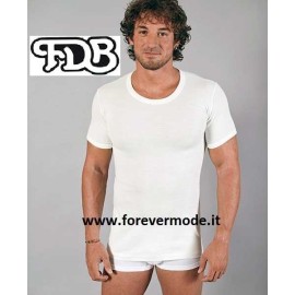 T-Shirt maglia uomo FDB manica corta girocollo in cotone e lana