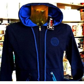 Felpa uomo Guru aperta zip, con logo ricamato,tasche e cappuccio 2