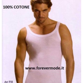 3 Canottiere uomo Intissimopiu a spalla stretta in cotone a costina fine