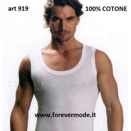 3 Canottiere uomo Intissimopiu a spalla larga in cotone a costina fine