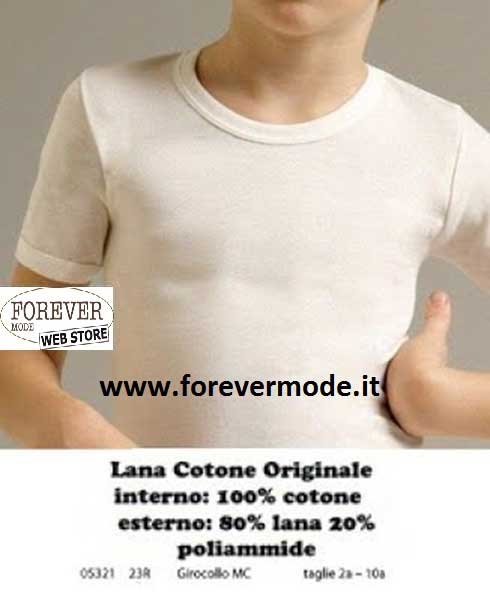 Maglie bambino Liabel manica corta a girocollo con cotone sulla