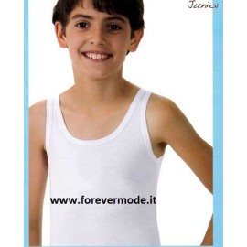 3 Canotte bambino Antonella spalla larga in cotone aderente