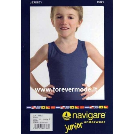 6 Canottiere bambino Navigare a spalla larga in fresco puro cotone