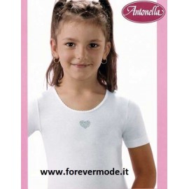 3 Maglie bambina Antonella manica corta in cotone con ricamo 2