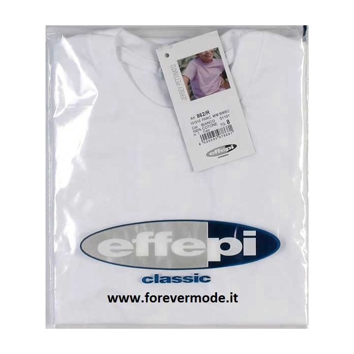 Maglia bambino Effepi manica corta girocollo in cotone pettinato