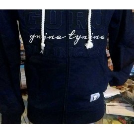 Felpa uomo Guru aperta con logo ricamato, tasche e cappuccio 2