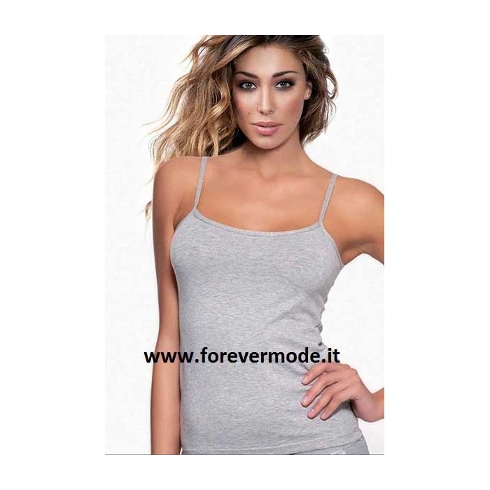 Canottiera donna Jadea spalla stretta in cotone elasticizzato