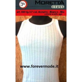 3 Canottiere uomo Moretta a spalla larga in cotone scarto ago