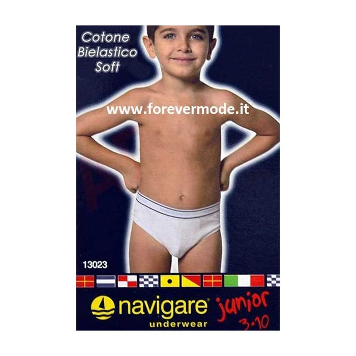 6 Slip bambino Navigare in cotone con elastico esterno loggato