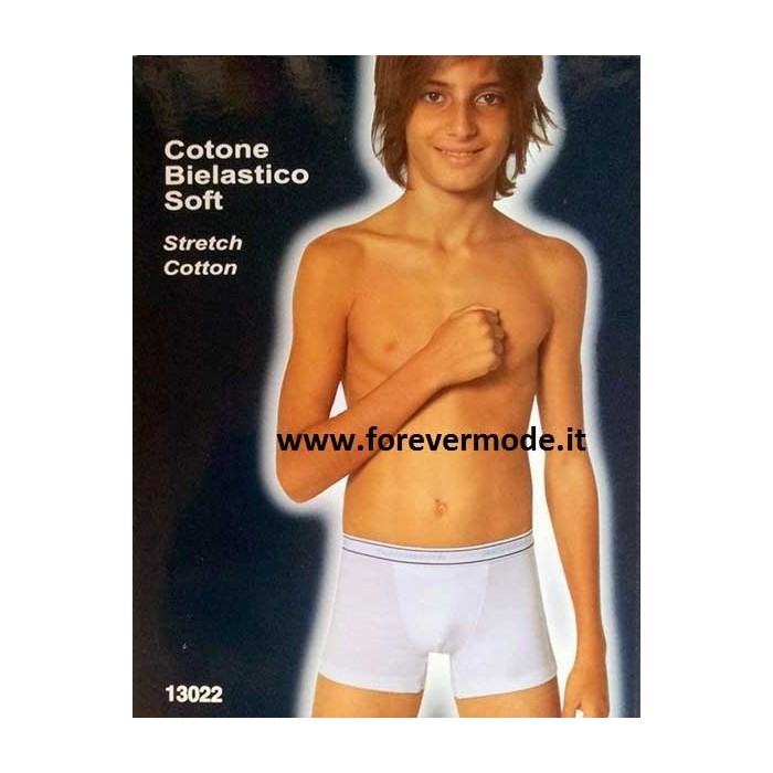 6 Boxer bambino Navigare in cotone con elastico esterno loggato