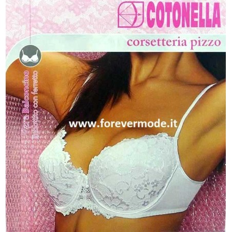 Reggiseno donna Cotonella imbottito con pizzo e ferretto