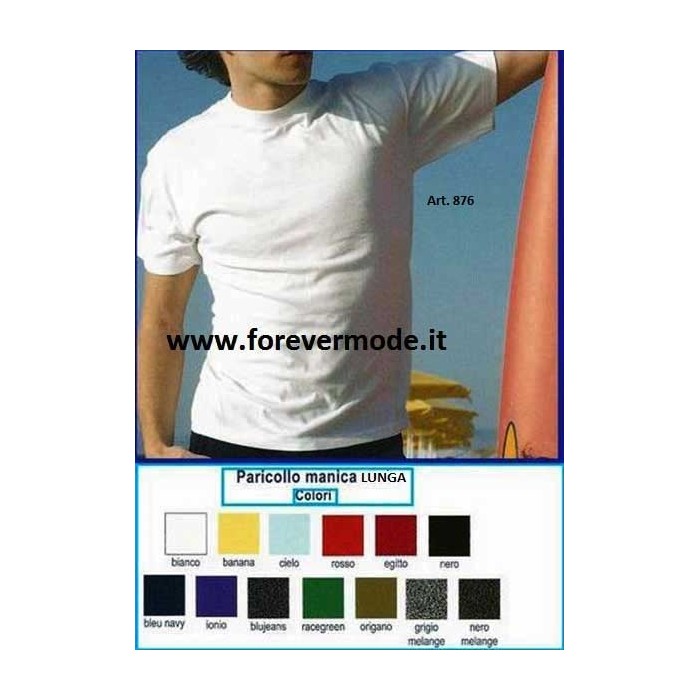 T-shirt maglia uomo Effepi manica lunga a girocollo in puro cotone