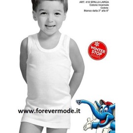 Canottiera bambino Fragi a spalla larga in caldo cotone felpato