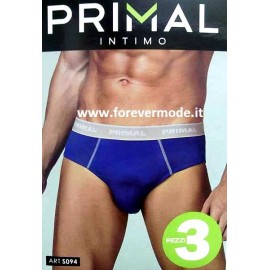 3 Slip uomo Primal in cotone con bande ed elastico loggato