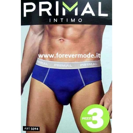 3 Slip uomo Primal in cotone con bande ed elastico loggato