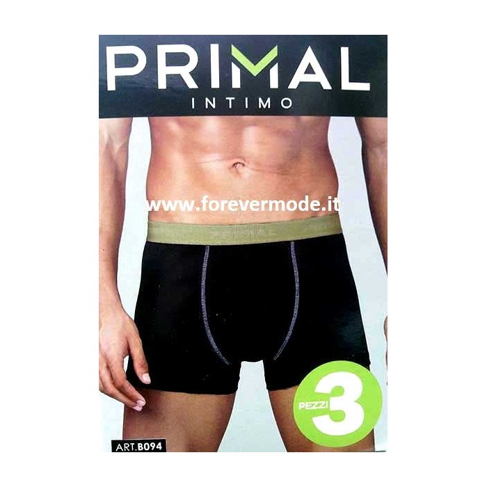 3 Boxer uomo Primal in cotone con bande ed elastico logato