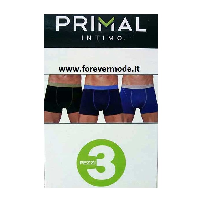 3 Boxer uomo Primal in cotone con bande ed elastico logato
