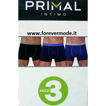 3 Boxer uomo Primal in cotone con bande ed elastico logato