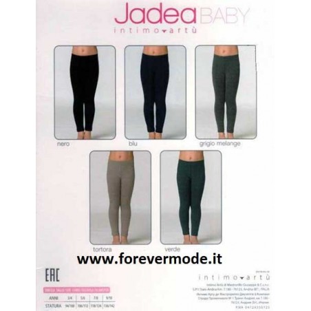 Leggings bambina Jadea lungo in cotone elasticizzato liscio